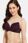 Rosaline Padded Wired 3/4th Coverage T-Shirt Bra - Winter Bloom — thumbnail 3